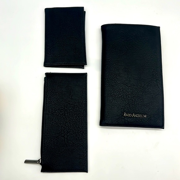 NWOT Enzo Angiolini Black Faux Leather Travel Wallet/Clutch - Picture 4 of 7